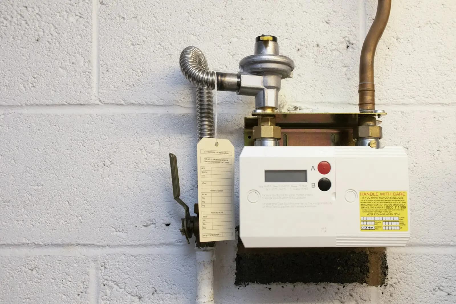 Gas meter and supply pipe in a rented home