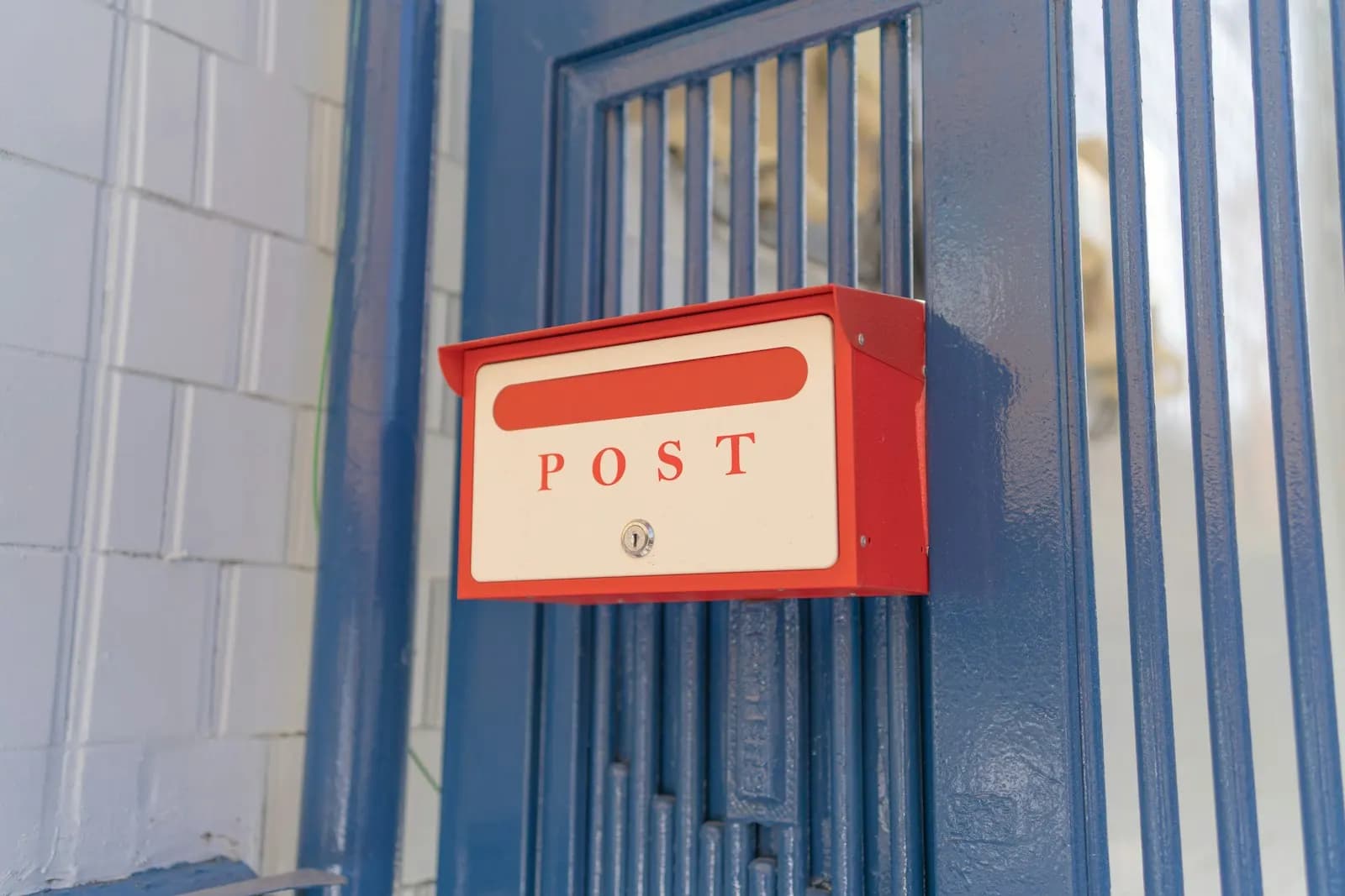 Post box on a front door