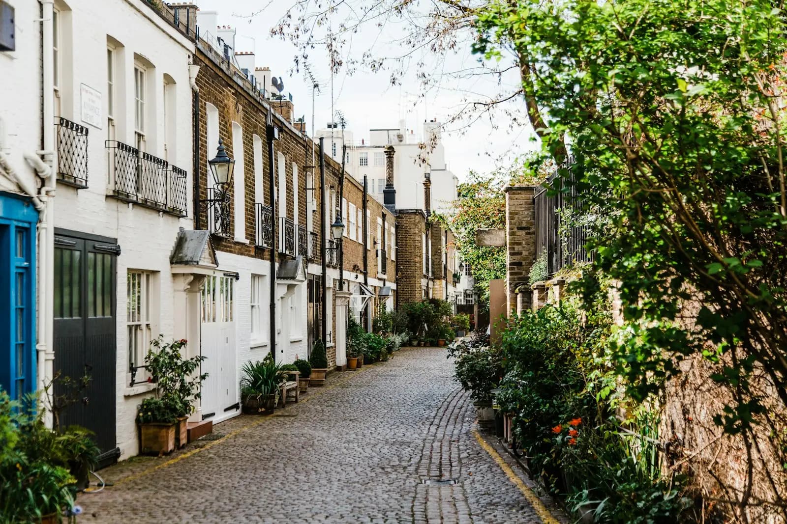 A cobbled mews lined with small houses