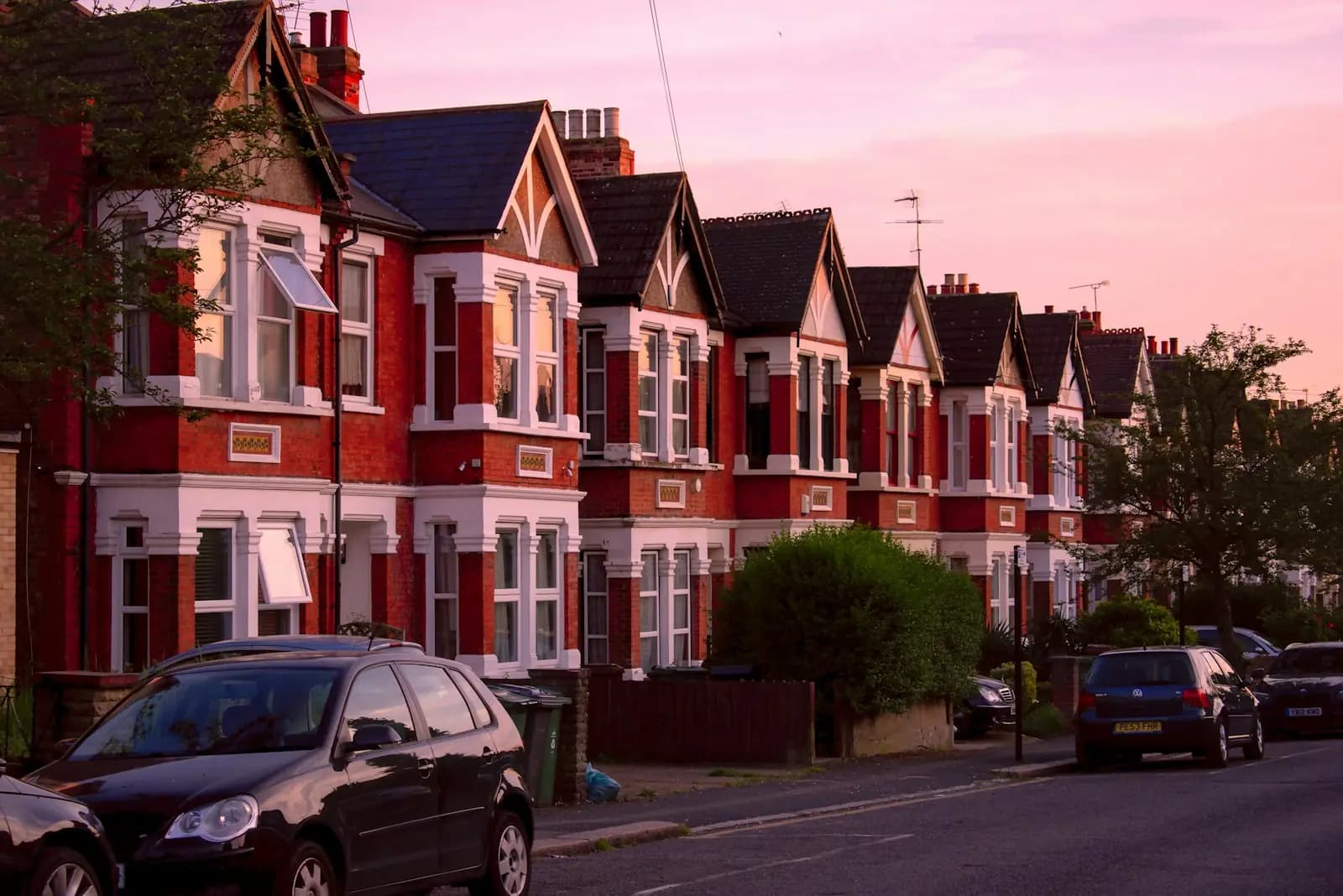 Red-brick Edwardian terraces in London